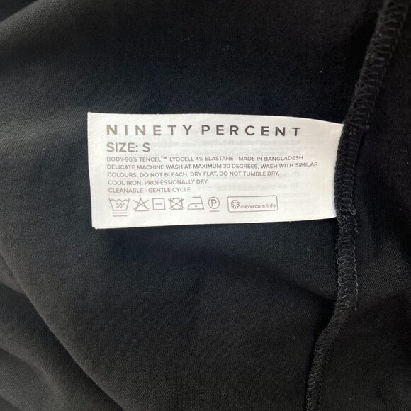 NWOT Ninety Percent Black Stretch Asymmetric Strap Dress | One-Shoulder Dress - Picture 9 of 10